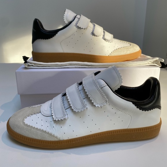 Isabel Marant Beth Sneaker in White/Black/Gum Sole sz 41 New in Box - Picture 5 of 9